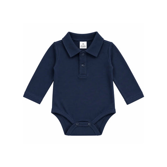 Tilou Label Polo Romper Lange Mouw Navy
