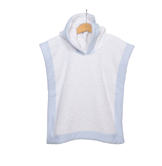Luxe baby poncho blauw - Personaliseerbaar
