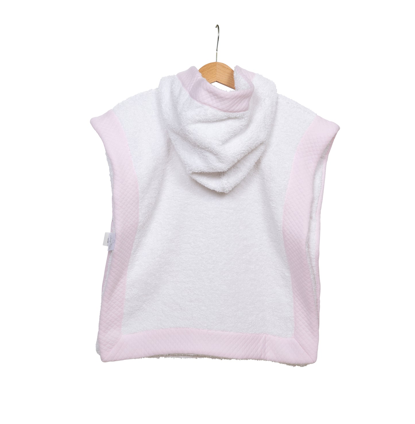 Luxe baby poncho roze - Personaliseerbaar