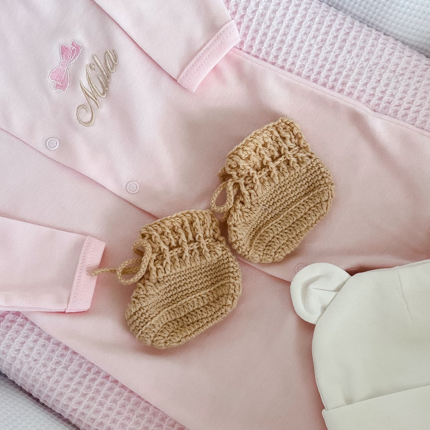 Merino wollen babyslofjes wit