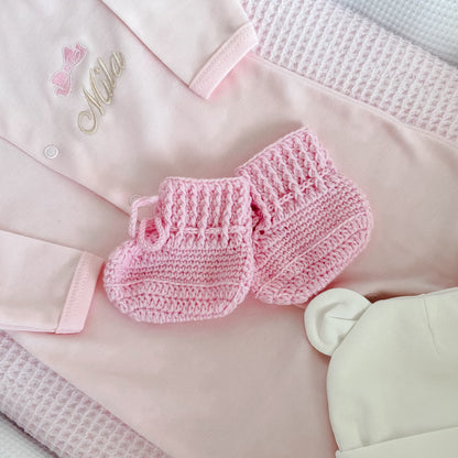 Merino wollen babyslofjes wit