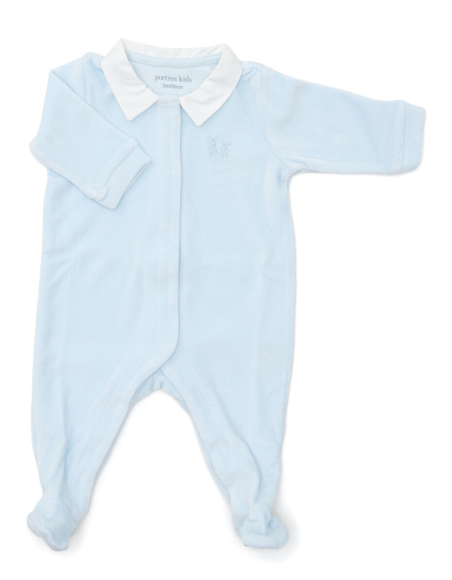 Babypakje Velours baby blauw