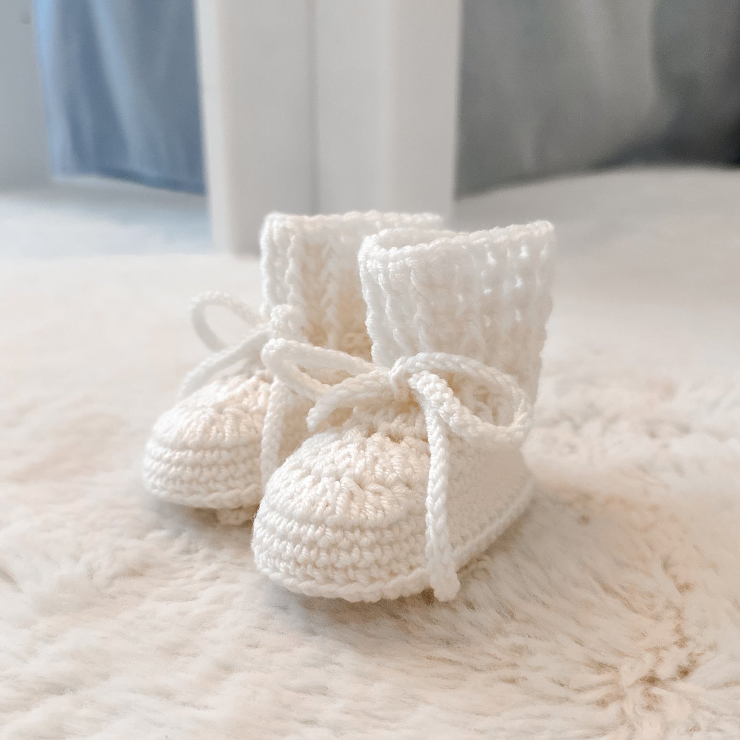 Merino wollen babyslofjes wit