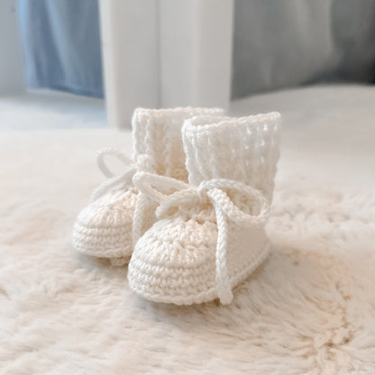 Merino wollen babyslofjes wit