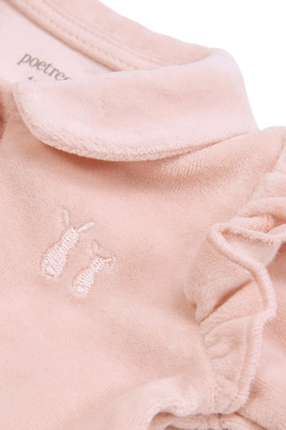 Babypakje Velours met Ruffles blush pink