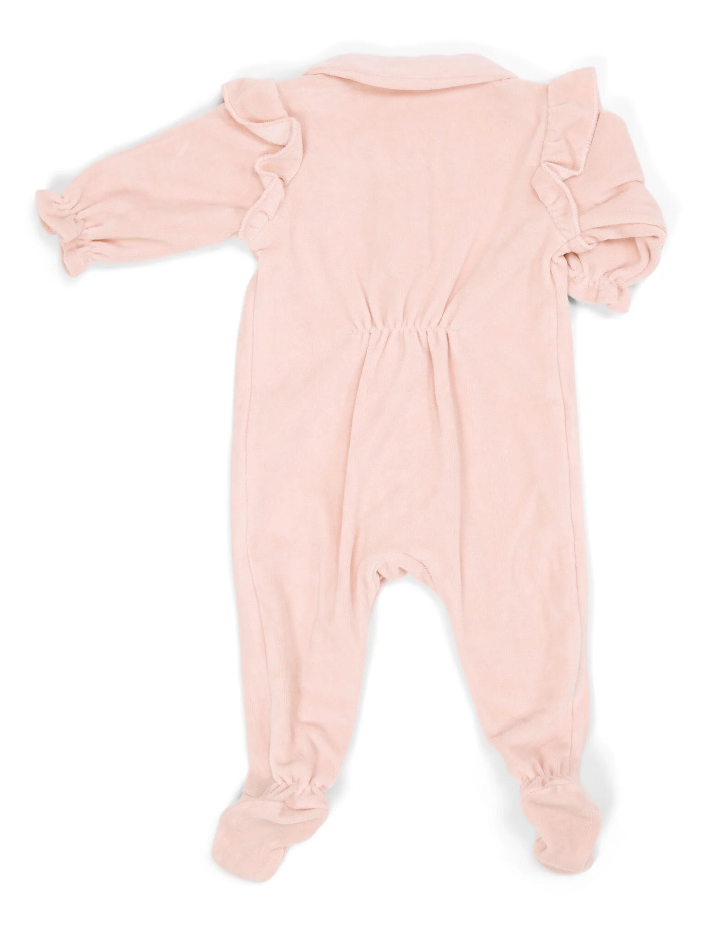 Babypakje Velours met Ruffles blush pink
