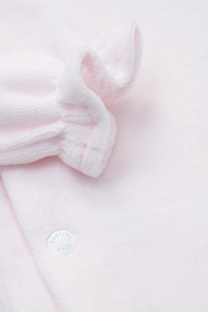 Babypakje Velours met Ruffles licht roze