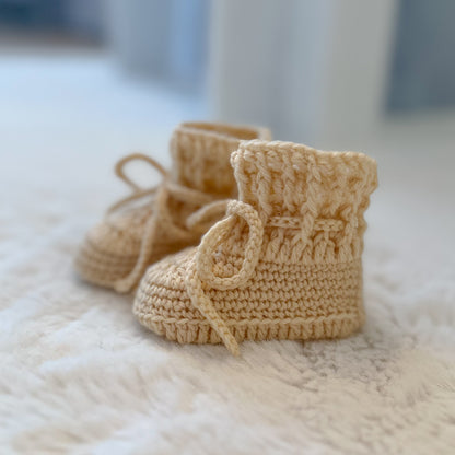 Merino wollen babyslofjes wit
