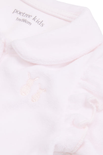 Babypakje Velours met Ruffles licht roze