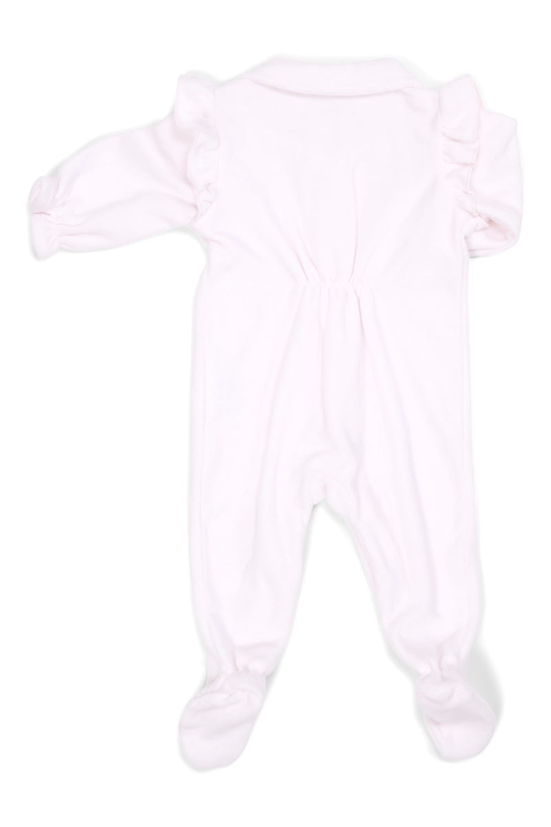 Babypakje Velours met Ruffles licht roze
