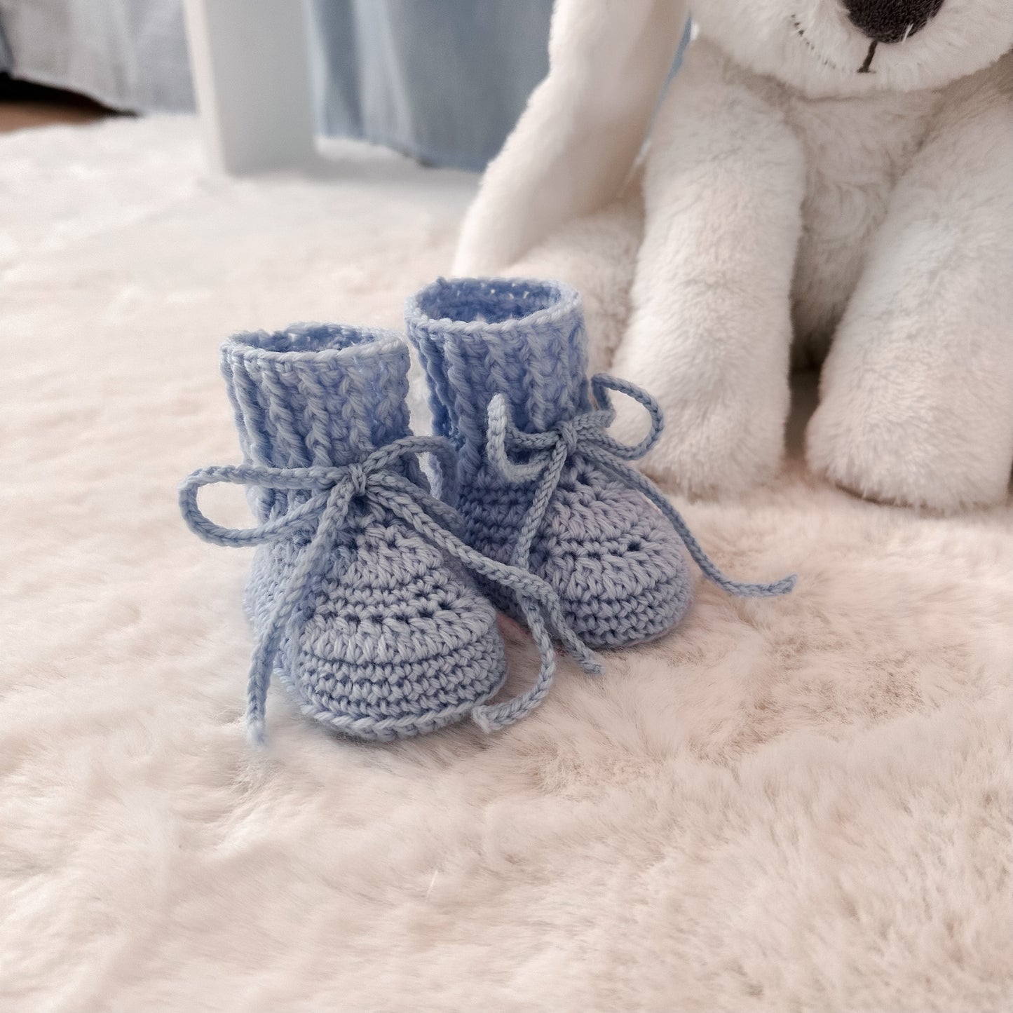 Merino wollen babyslofjes wit