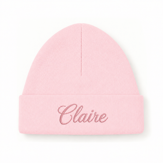 Geboorte mutsje roze met naam