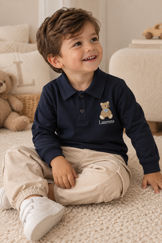 Tilou Label Polo Lange Mouw Navy