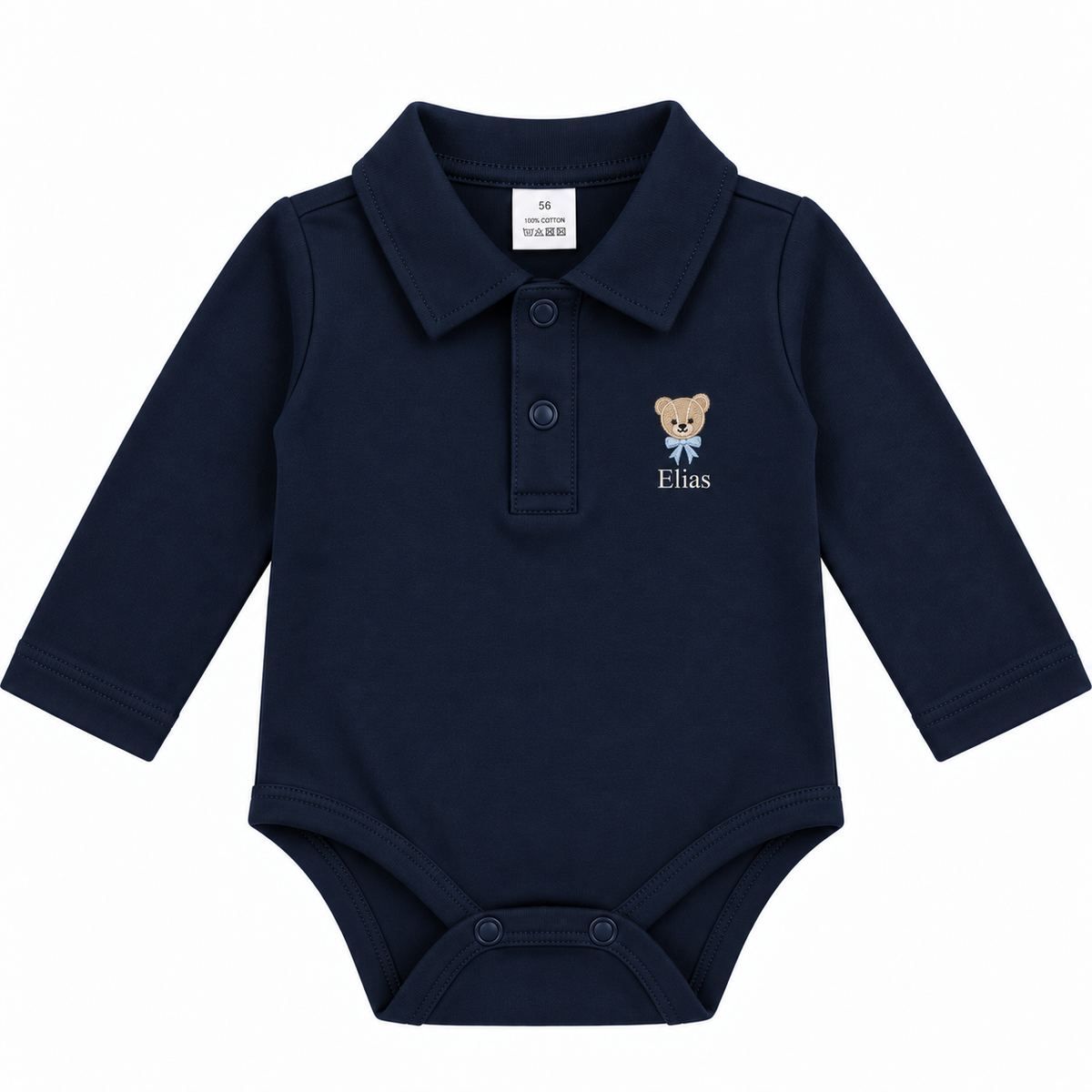 Tilou Label Polo Romper Lange Mouw Navy