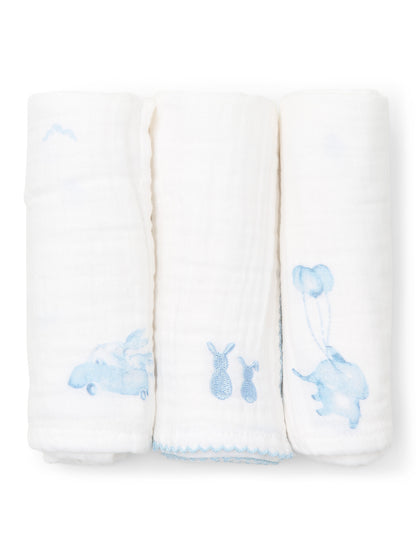 Hydrofiele doeken Blue Dreams - Set van 3