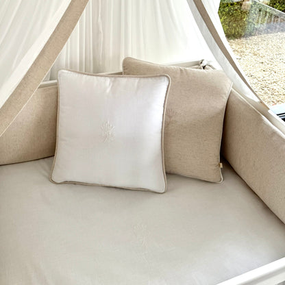 Boxkleed Beige/Wit Linnen