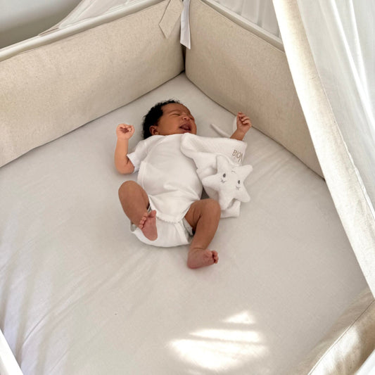 Boxkleed Beige/Wit Linnen