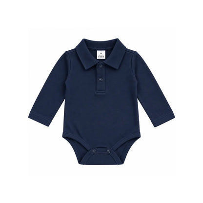 Tilou Label Polo Romper Lange Mouw Navy