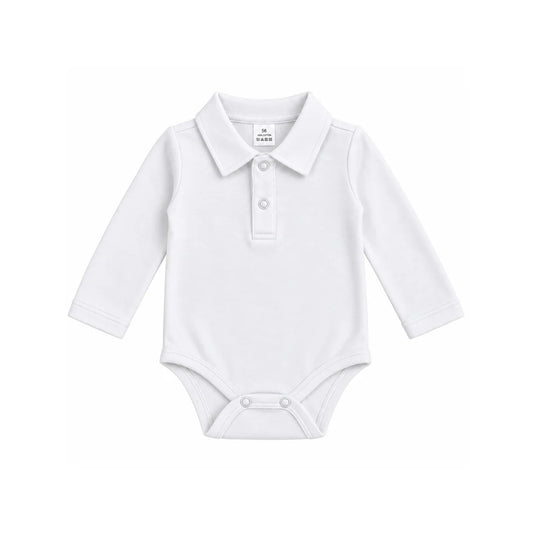 Tilou Label Polo Romper Lange Mouw Wit