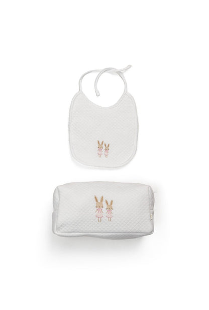 Toilettas & Slabbetje | Geschenkset Konijntjes
