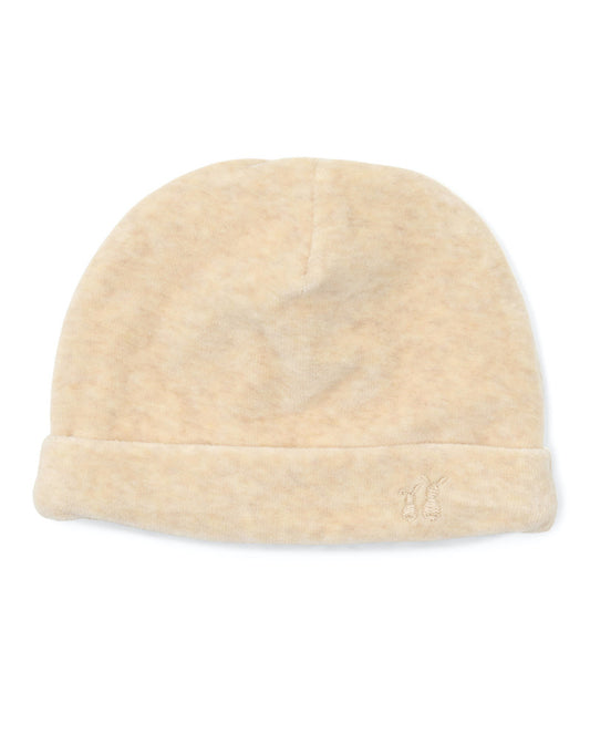 Velours baby mutsje Sand