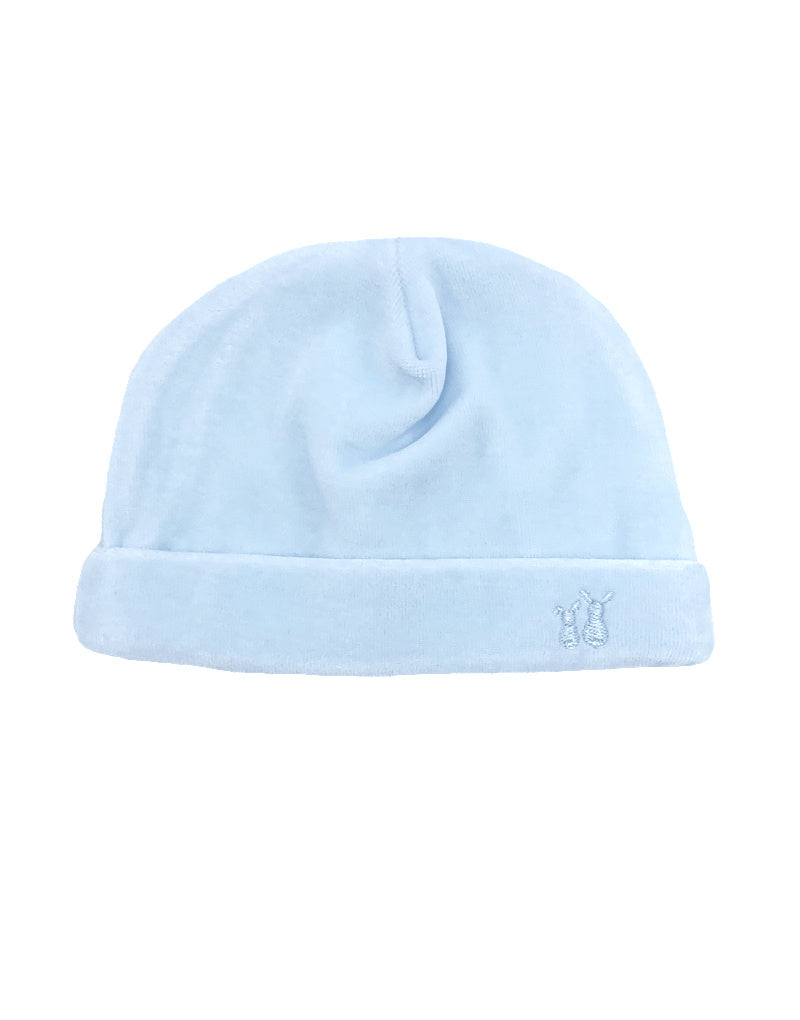 Velours baby mutsje Baby Blauw