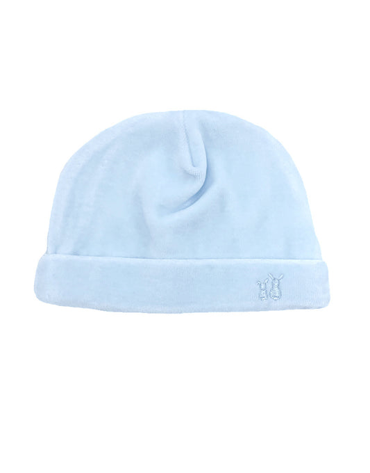 Velours baby mutsje Baby Blauw
