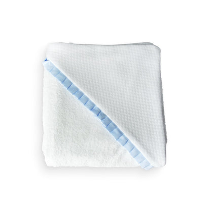 Badcape ruffles blauw – Personaliseerbaar