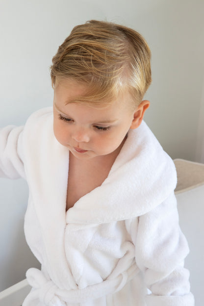 Badjas baby & kind wit - Personaliseerbaar