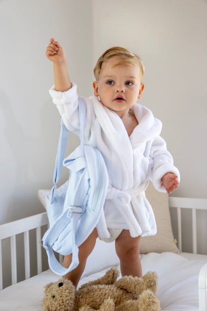 Badjas baby & kind wit - Personaliseerbaar