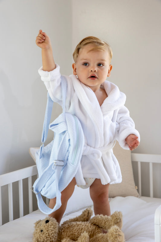 Badjas baby & kind wit - Personaliseerbaar