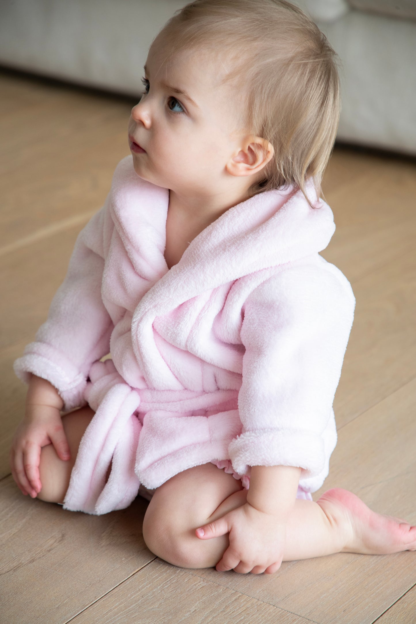 Badjas baby & kind roze - Personaliseerbaar