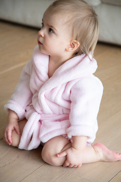 Badjas baby & kind roze - Personaliseerbaar