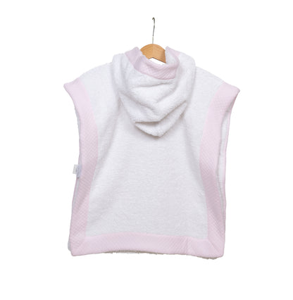 Luxe baby poncho roze - Personaliseerbaar