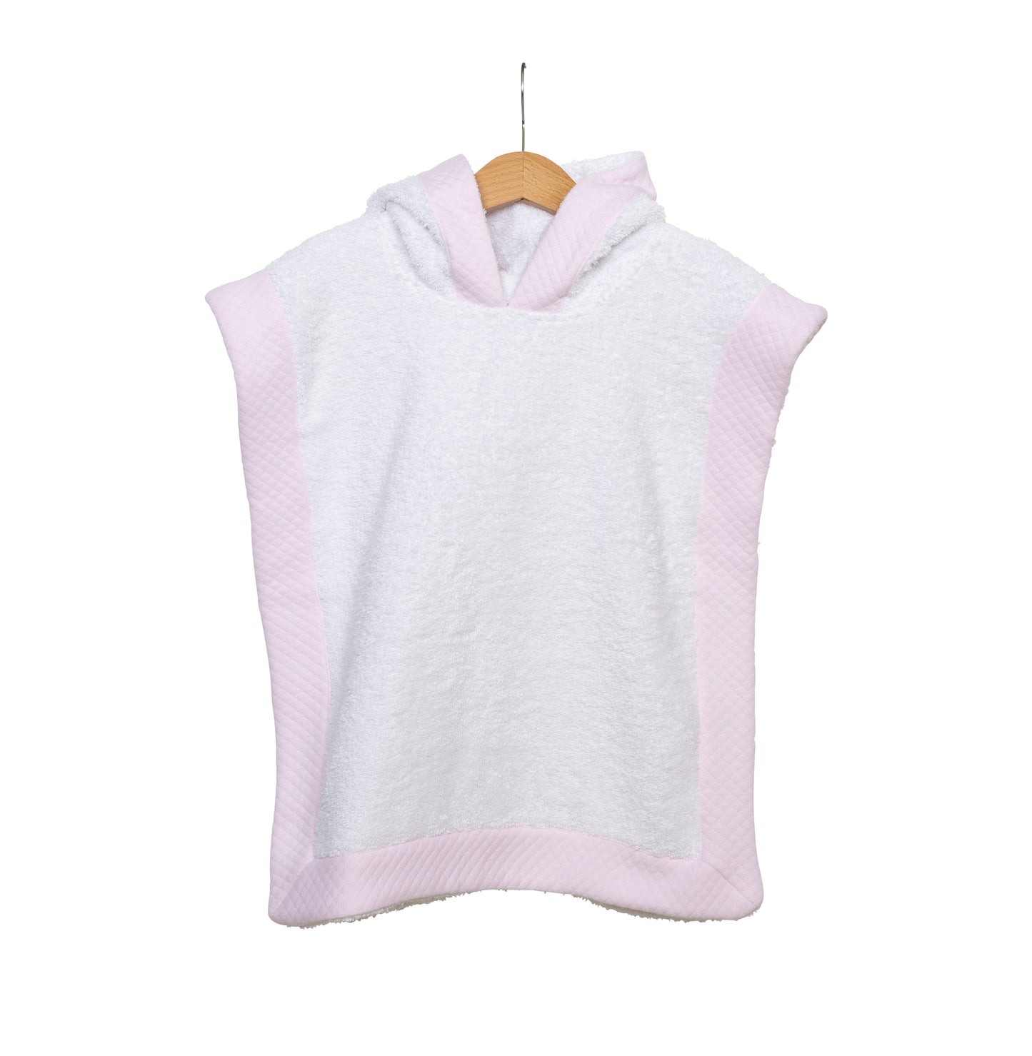 Luxe baby poncho roze - Personaliseerbaar