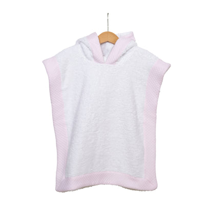 Luxe baby poncho roze - Personaliseerbaar