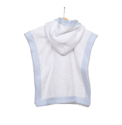 Luxe baby poncho blauw - Personaliseerbaar