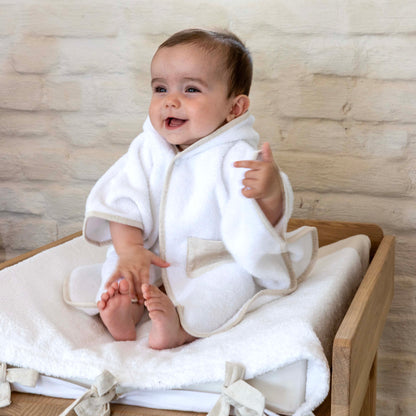 Luxe baby poncho linnen - Personaliseerbaar