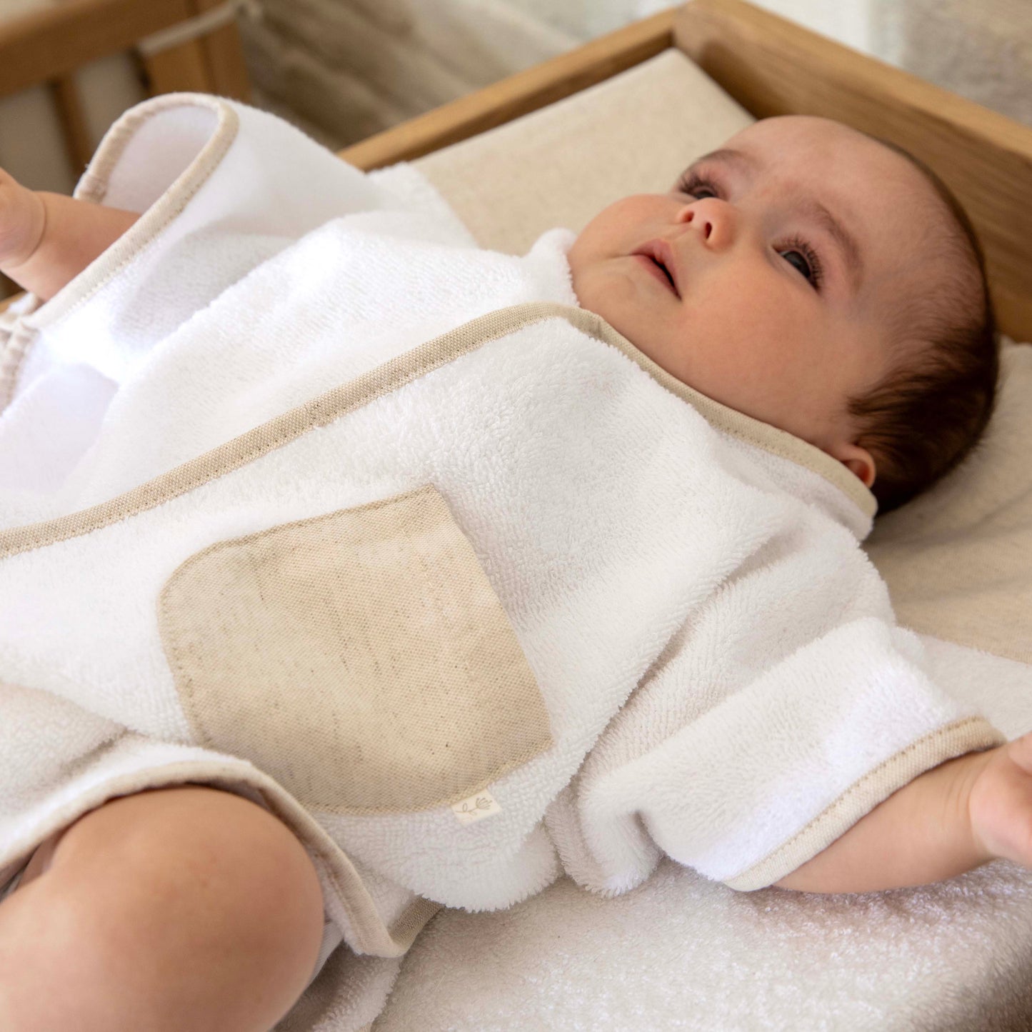 Luxe baby poncho linnen - Personaliseerbaar