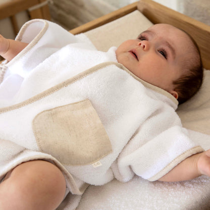 Luxe baby poncho linnen - Personaliseerbaar